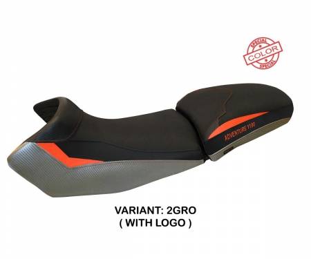 KT119AFS-2GRO-1 Seat saddle cover Fasano Special Color Gray - Orange (GRO) T.I. for KTM 1190 ADVENTURE 2013 > 2016