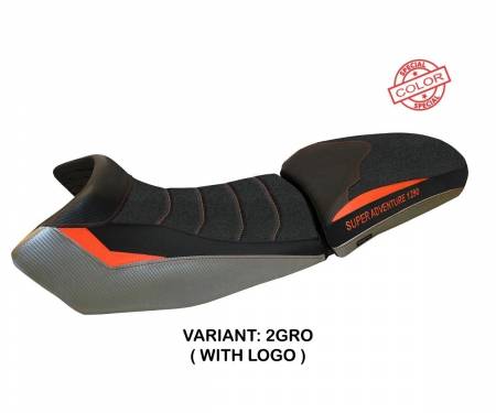 KT129AESU-2GRO-1 Seat saddle cover Eden Special Color Ultragrip Gray - Orange (GRO) T.I. for KTM 1290 SUPER ADVENTURE S/T 2015 > 2020