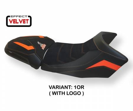 KT129AGV-1OR-1 Seat saddle cover Gaeta Velvet Orange (OR) T.I. for KTM 1290 SUPER ADVENTURE S/T 2015 > 2020