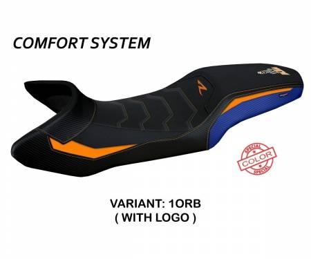 KT129SRES-1ORB-1 Seat saddle cover Erice Special Color Comfort System Orange - Blue (ORB) T.I. for KTM 1290 SUPER ADVENTURE R 2021 > 2022