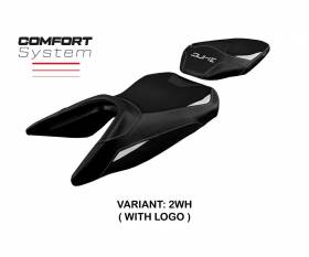 Housse de selle Neum comfort system Blanche WH + logo T.I. pour KTM 250 Duke 2017 > 2023