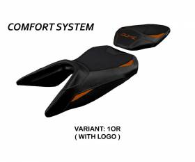 Housse de selle Haiti comfort system Orange OR + logo T.I. pour KTM 390 Duke 2017 > 2023