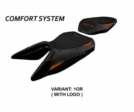 KT39DHC-1OR-1 Seat saddle cover Haiti comfort system Orange OR + logo T.I. for KTM 390 Duke 2017 > 2023