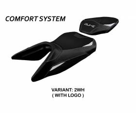 Funda Asiento Haiti comfort system Blanco WH + logo T.I. para KTM 390 Duke 2017 > 2023