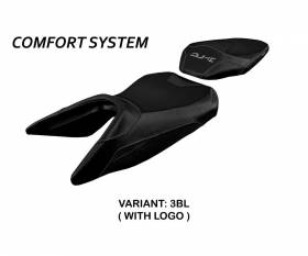 Housse de selle Haiti comfort system Noir BL + logo T.I. pour KTM 390 Duke 2017 > 2023