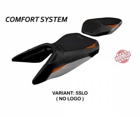 KT39DHC-5SLO-2 Seat saddle cover Haiti comfort system Silver Orange SLO T.I. for KTM 390 Duke 2017 > 2023