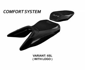 Housse de selle Haiti comfort system Argent SL + logo T.I. pour KTM 390 Duke 2017 > 2023