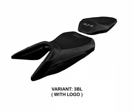 KT39DH-3BL-1 Seat saddle cover Haiti Black BL + logo T.I. for KTM 390 Duke 2017 > 2023