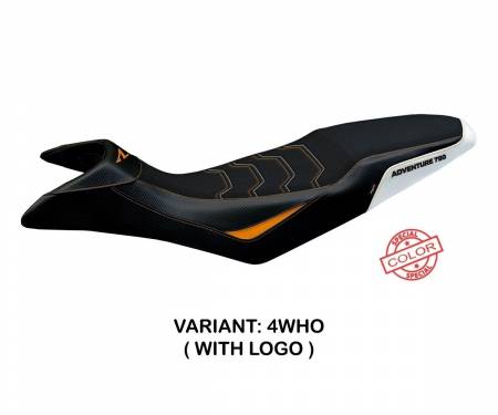 KT79AREU-4WHO-1 Seat saddle cover Elk Ultragrip White - Orange (WHO) T.I. for KTM 790 ADVENTURE R 2019 > 2020