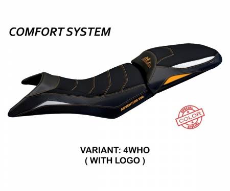 KT89AGC-4WHO-1 Seat saddle cover Gelso Comfort System White - Orange (WHO) T.I. for KTM 890 ADVENTURE 2021 > 2022