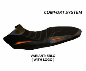 Housse de selle Sassuolo 2 Comfort System Noir - Orange (BLO) T.I. pour KTM 1090 ADVENTURE R 2017 > 2019