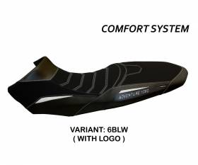 Seat saddle cover Sassuolo 2 Comfort System Black - White (BLW) T.I. for KTM 1090 ADVENTURE R 2017 > 2019