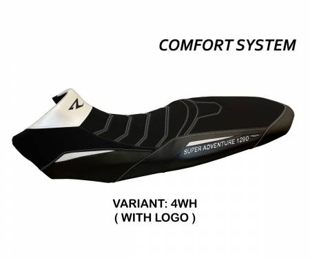 KTSA12G2C-4WH-4 Seat saddle cover Ginevra 2 Comfort System White (WH) T.I. for KTM 1290 SUPER ADVENTURE R 2017 > 2020