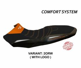 Housse de selle Ginevra Special Color Comfort System Orange - Blanche (ORW) T.I. pour KTM 1290 SUPER ADVENTURE R 2017 > 2020