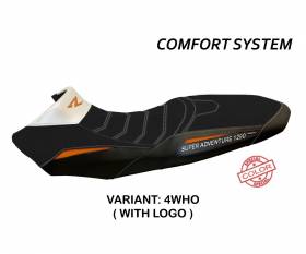 Rivestimento sella Ginevra Special Color Comfort System Bianco - Arancio (WHO) T.I. per KTM 1290 SUPER ADVENTURE R 2017 > 2020