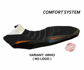 Seat saddle cover Ginevra Special Color Comfort System White - Orange (WHO) T.I. for KTM 1290 SUPER ADVENTURE R 2017 > 2020