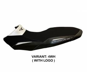 Seat saddle cover Lancy 2 White (WH) T.I. for KTM 1290 SUPER ADVENTURE R 2017 > 2020