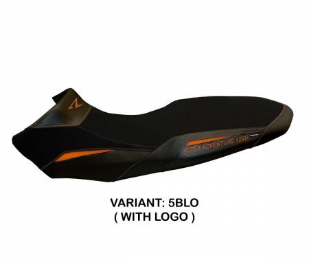 KTSA12RL2-5BLO-3 Seat saddle cover Lancy 2 Black - Orange (BLO) T.I. for KTM 1290 SUPER ADVENTURE R 2017 > 2020