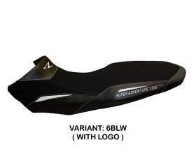 Housse de selle Lancy 2 Noir - Blanche (BLW) T.I. pour KTM 1290 SUPER ADVENTURE R 2017 > 2020