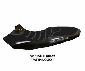 Seat saddle cover Vessy Ultragrip Black - White (BLW) T.I. for KTM 1290 SUPER ADVENTURE R 2017 > 2020