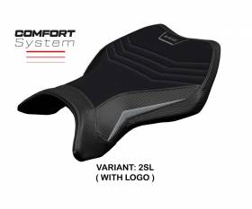 Seat saddle cover MadMax Comfort System Silver SL + logo T.I. for Kawasaki Ninja H2 R 2015 > 2023