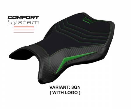 KWH2RMC-3GN-1 Seat saddle cover MadMax Comfort System Green GN + logo T.I. for Kawasaki Ninja H2 R 2015 > 2023