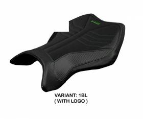 Seat saddle cover MadMax Ultragrip Black BL + logo T.I. for Kawasaki Ninja H2 R 2015 > 2023