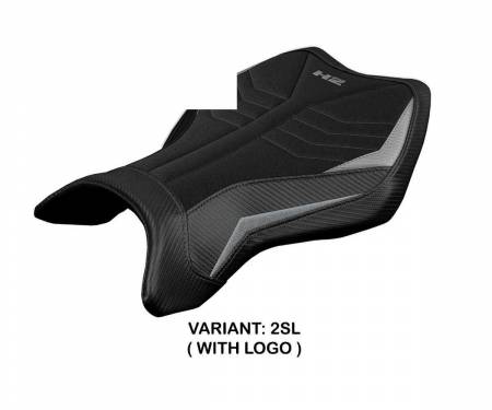 KWH2RMU-2SL-1 Seat saddle cover MadMax Ultragrip Silver SL + logo T.I. for Kawasaki Ninja H2 R 2015 > 2023