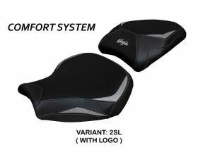 Sattelbezug Sitzbezug Moniz comfort system Silber SL + logo T.I. fur Kawasaki Ninja H2 1000 SX 2018 > 2023