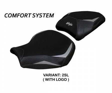 KWH2SXMC-2SL-1 Seat saddle cover Moniz comfort system Silver SL + logo T.I. for Kawasaki Ninja H2 1000 SX 2018 > 2023