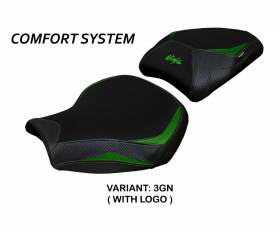 Funda Asiento Moniz comfort system Verde GN + logo T.I. para Kawasaki Ninja H2 1000 SX 2018 > 2023