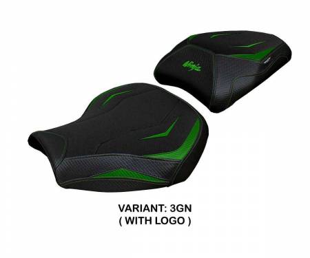 KWH2SXMU-3GN-1 Seat saddle cover Moniz ultragrip Green GN + logo T.I. for Kawasaki Ninja H2 1000 SX 2018 > 2023