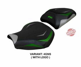 Rivestimento sella Moniz ultragrip Verde Argento GNS + logo T.I. per Kawasaki Ninja H2 1000 SX 2018 > 2023