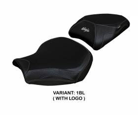 Seat saddle cover Moniz Black BL + logo T.I. for Kawasaki Ninja H2 1000 SX 2018 > 2023