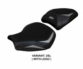 Seat saddle cover Moniz Silver SL + logo T.I. for Kawasaki Ninja H2 1000 SX 2018 > 2023