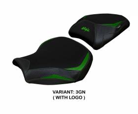 Seat saddle cover Moniz Green GN + logo T.I. for Kawasaki Ninja H2 1000 SX 2018 > 2023