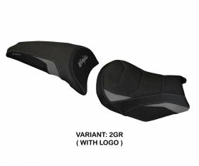 Seat saddle cover Sihu ultragrip Gray GR + logo T.I. for Kawasaki Ninja 650 2017 > 2024