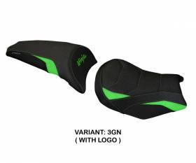 Seat saddle cover Sihu ultragrip Green GN + logo T.I. for Kawasaki Ninja 650 2017 > 2024