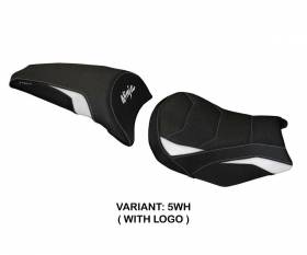 Rivestimento sella Sihu ultragrip Bianco WH + logo T.I. per Kawasaki Ninja 650 2017 > 2024