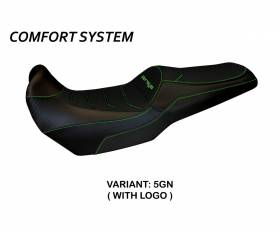 Housse de selle Malay Total Black Comfort System Vert (GN) T.I. pour KAWASAKI VERSYS 1000 2019 > 2022