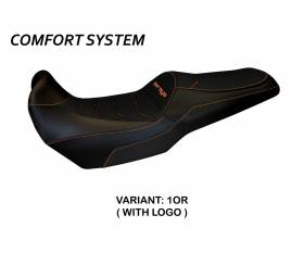 Seat saddle cover Lampedusa Total Black Comfort System Orange (OR) T.I. for KAWASAKI VERSYS 1000 2011 > 2018