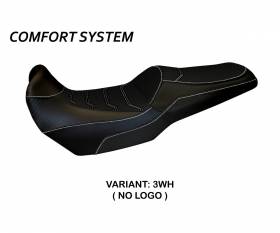 Seat saddle cover Lampedusa Total Black Comfort System White (WH) T.I. for KAWASAKI VERSYS 1000 2011 > 2018