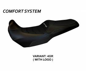 Seat saddle cover Lampedusa Total Black Comfort System Gray (GR) T.I. for KAWASAKI VERSYS 1000 2011 > 2018