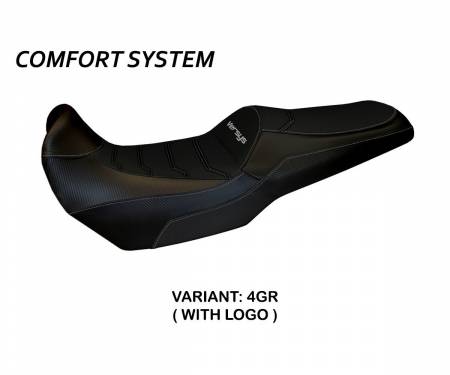KWV1LTC-4GR-3 Seat saddle cover Lampedusa Total Black Comfort System Gray (GR) T.I. for KAWASAKI VERSYS 1000 2011 > 2018