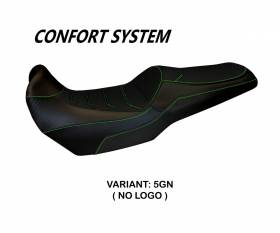 Seat saddle cover Lampedusa Total Black Comfort System Green (GN) T.I. for KAWASAKI VERSYS 1000 2011 > 2018