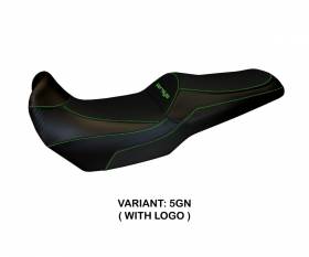 Seat saddle cover Lampedusa Total Black Green (GN) T.I. for KAWASAKI VERSYS 1000 2011 > 2018