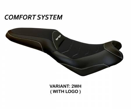 KWV6ECT-2WH-3 Funda Asiento Elba Total Black Comfort System Blanco (WH) T.I. para KAWASAKI VERSYS 650 2007 > 2022