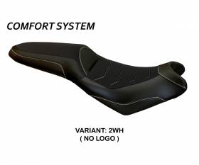 Sattelbezug Sitzbezug Elba Total Black Comfort System Weiss (WH) T.I. fur KAWASAKI VERSYS 650 2007 > 2022