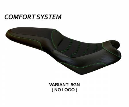 KWV6ECT-5GN-4 Seat saddle cover Elba Total Black Comfort System Green (GN) T.I. for KAWASAKI VERSYS 650 2007 > 2022