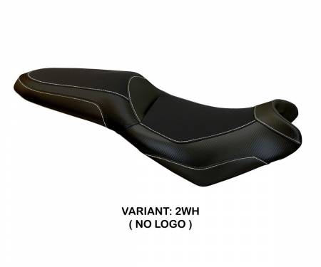 KWV6ET-2WH-4 Seat saddle cover Elba Total Black White (WH) T.I. for KAWASAKI VERSYS 650 2007 > 2022